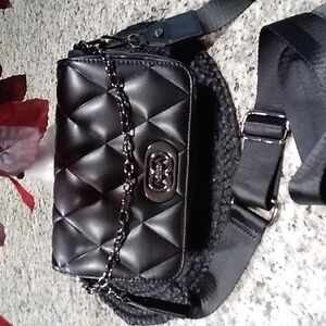 Elegant Black Quilted Shoulder/Crossbody Bag. 💜
